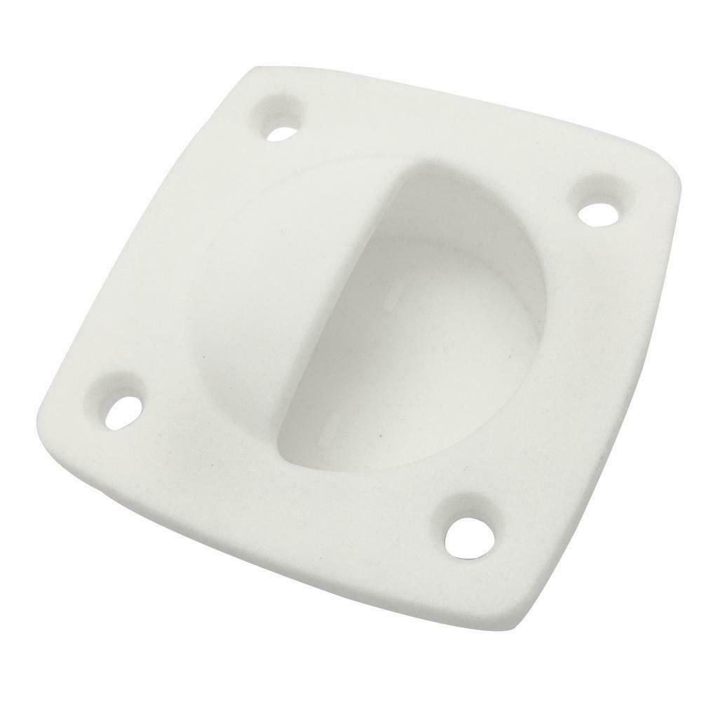 White Plastic Recessed Handle Pull 58x58mm for Marine Boat Yacht Cabin
