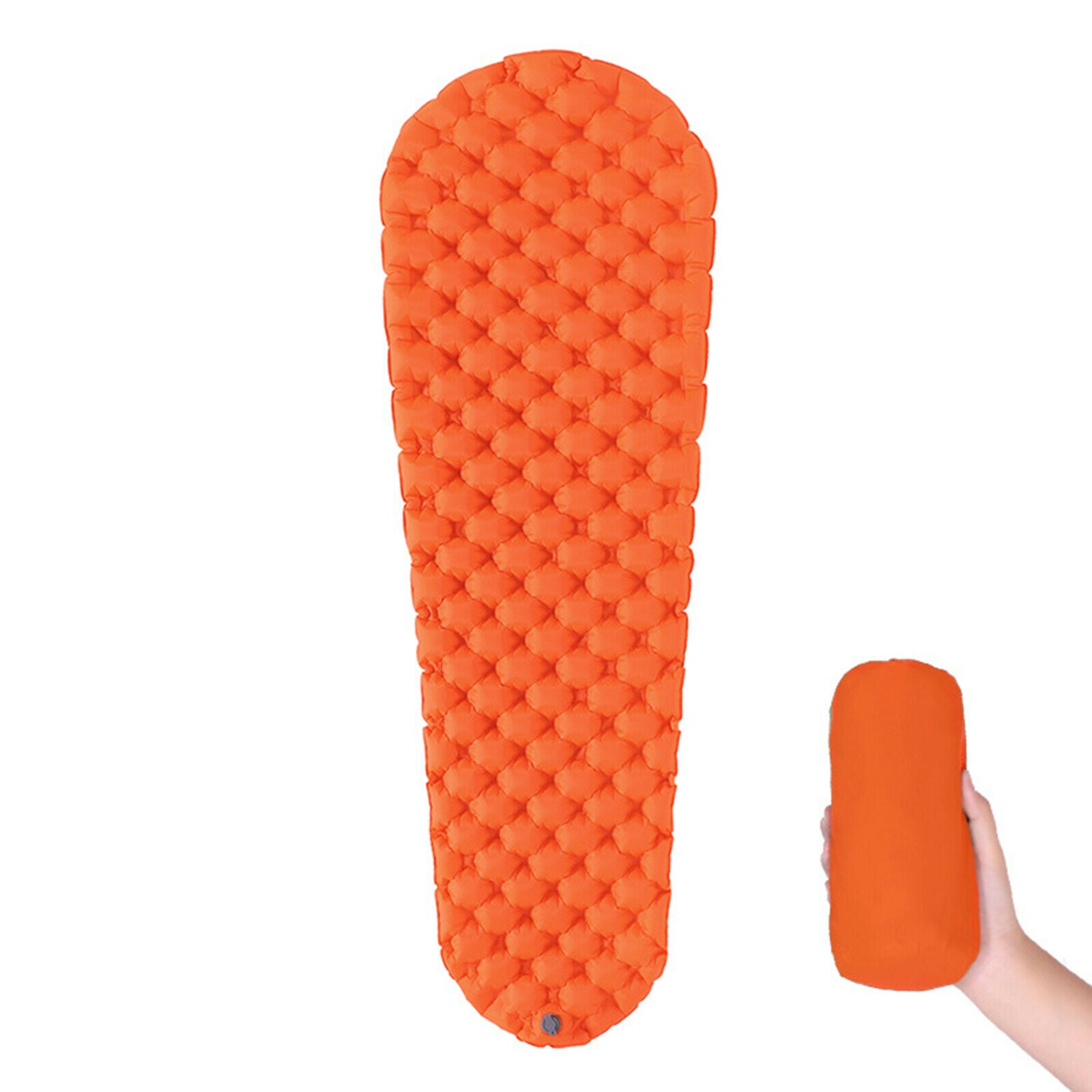 Sleeping Pad Inflatable Tent Sleep Mat Soft Sleep Pads Cushion & Bag Orange