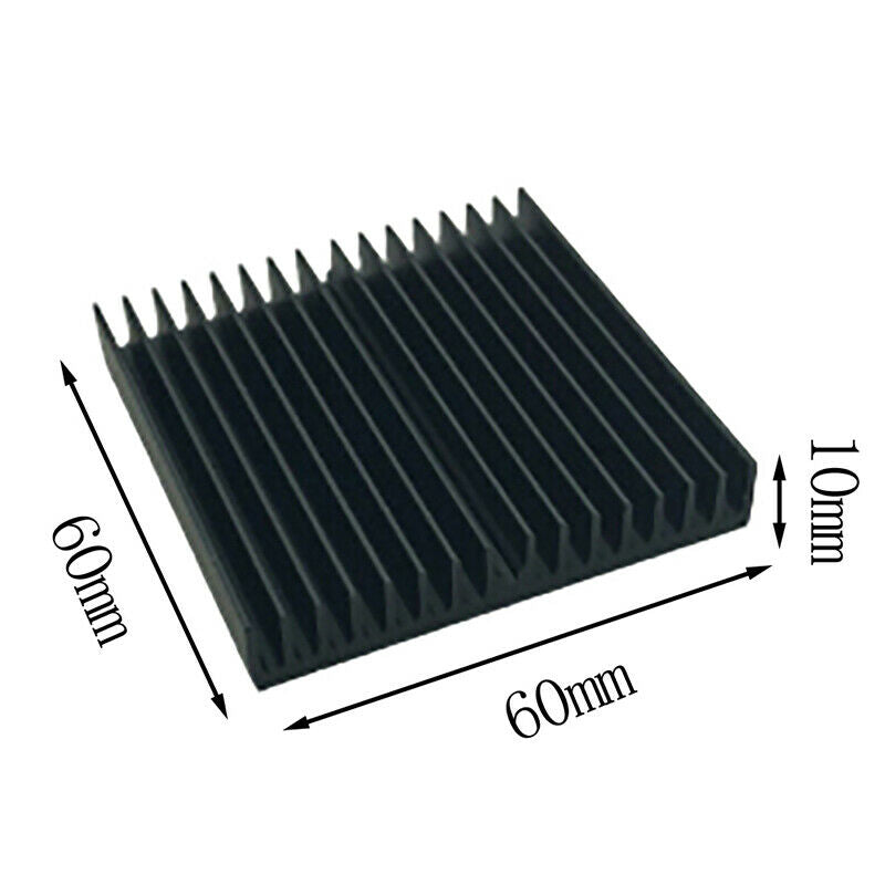 1pcs 60*60*10mm Black Aluminum Radiator Motherboard Chip Heatsink Y Fx