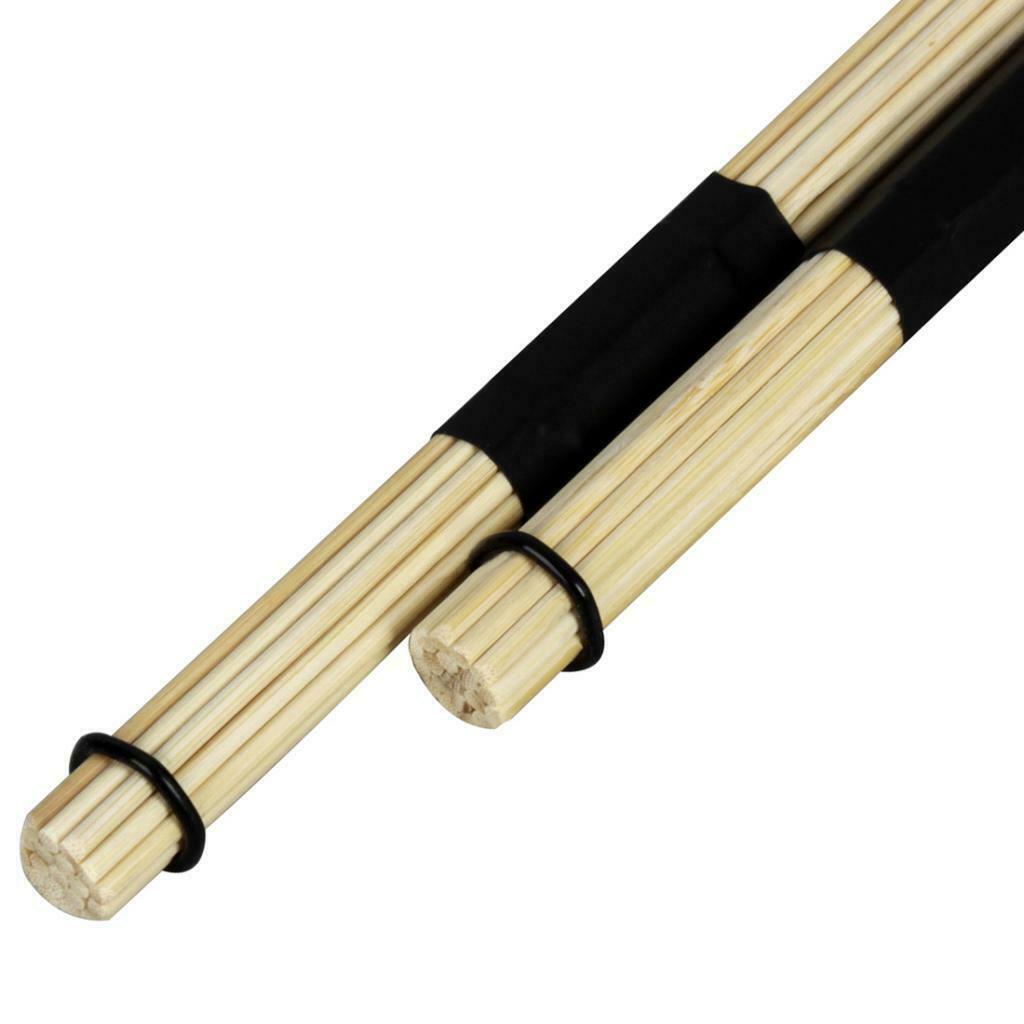 1 Pair Black Drum Rod Brushes Mallets Bamboo for Drummer
