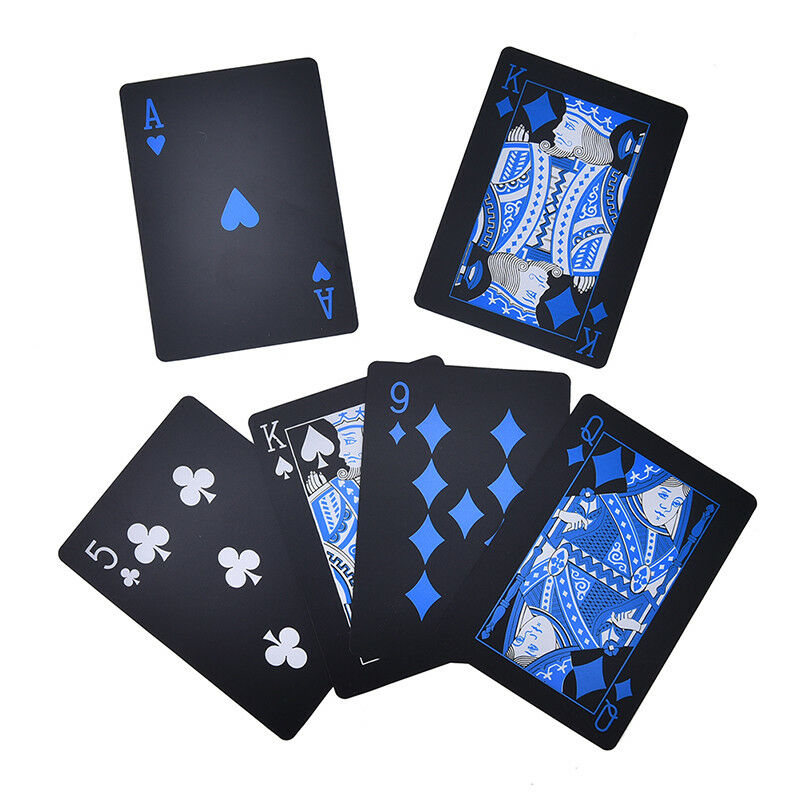 Metal Box Plastic Pvc Black Poker Waterproof Playing Cards Novelty Collection BD