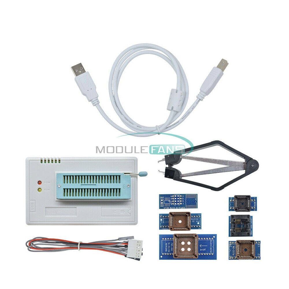 TL866II Plus Programmer USB EPROM FLASH BIOS 7 Adapter Socket Extractor TL866