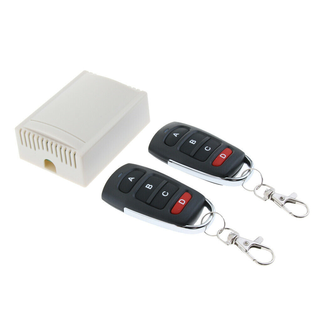 DC 12V 4 Channels RF Wireless Remote Control Relay Switch Receiver Security
