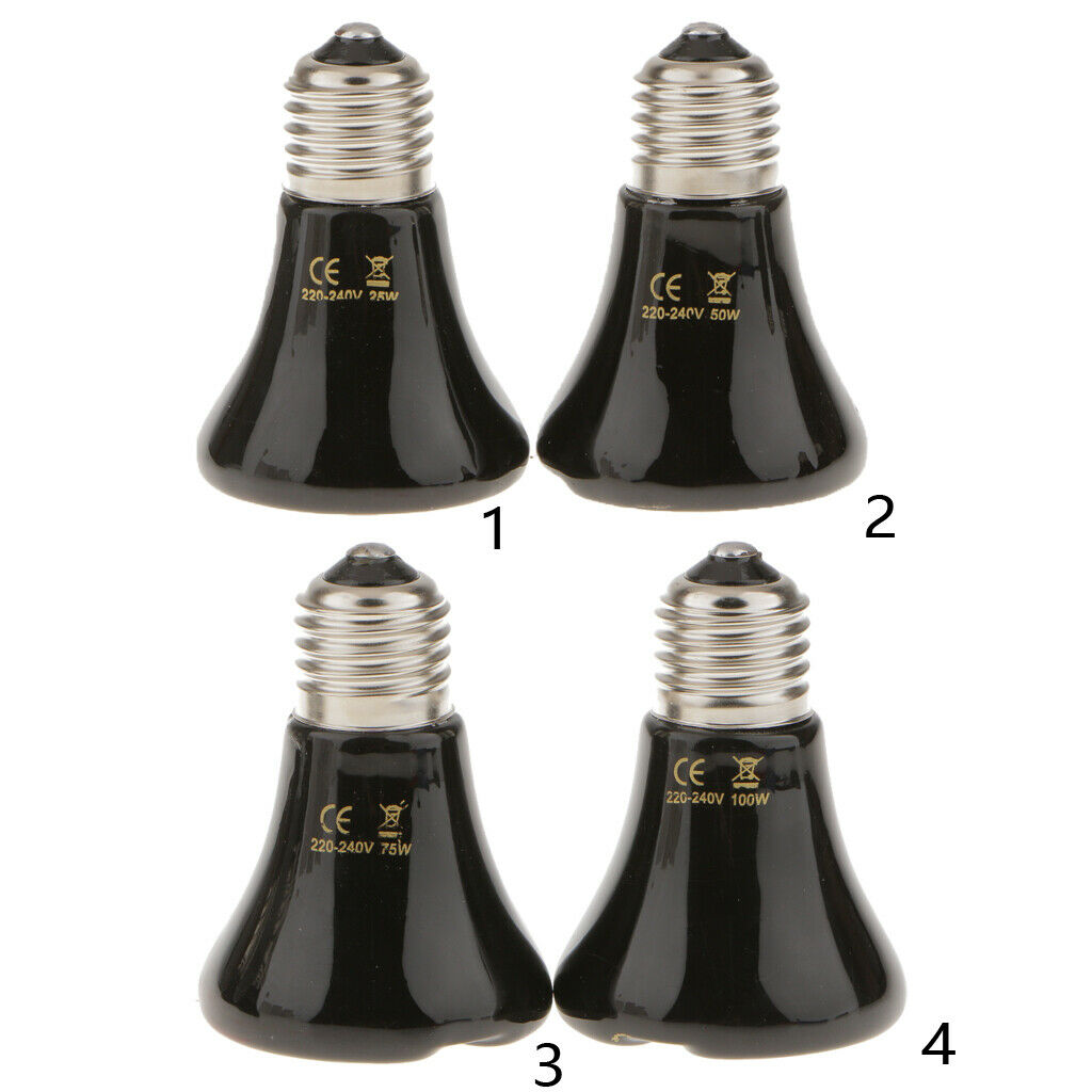 E27 T Shape Thickened Reptile Mini Ceramic Infrared Lamp Heat Light Bulb-75W