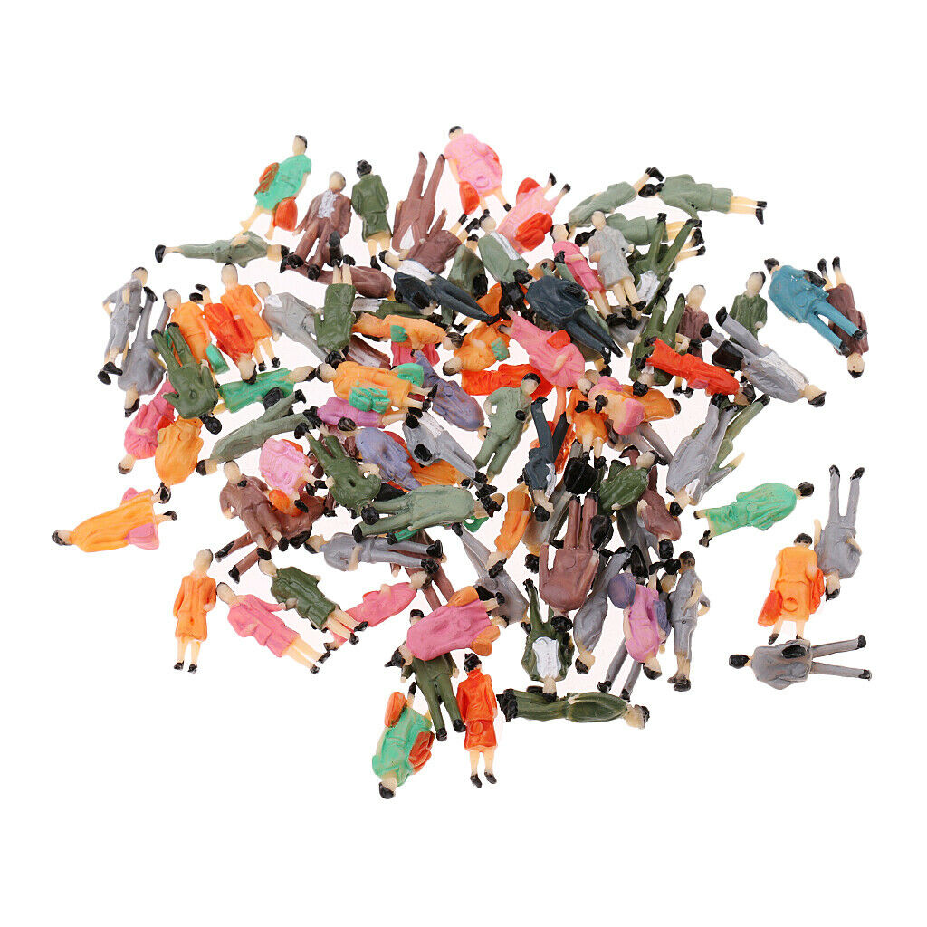 50pcs Painted Mini People Figures 1:87 Scale Painted