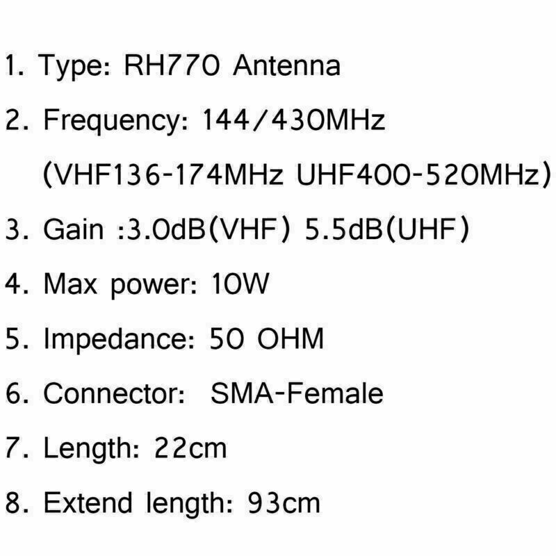 5Pcs RH770 SMA Female Telescopic Dual Band 144/430MHz Antenna For UV-5R Radio CA