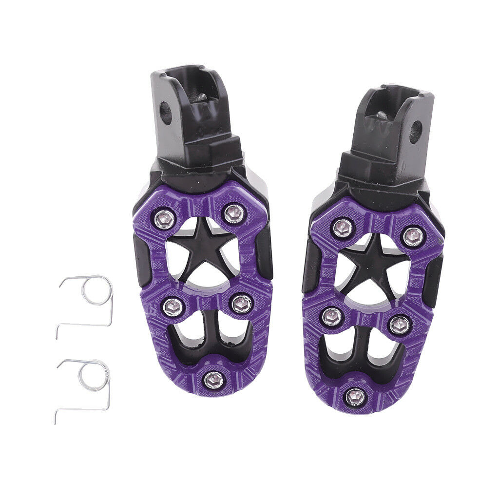 2x Left Right Universal Pedals Foot Pegs Footrests for Motorbike ATV Purple