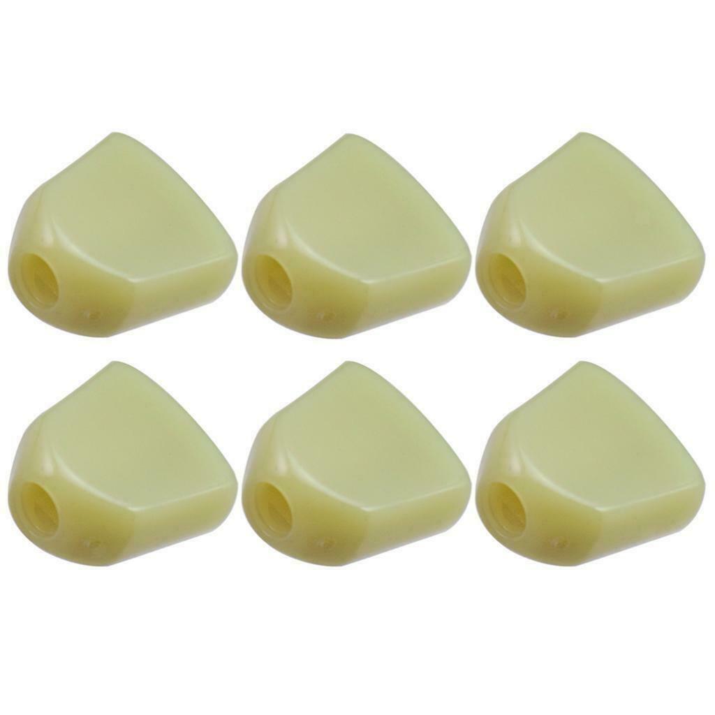 6x Guitar Tuner Machine Head Replacement Buttons Knob Handle Tip Green Color