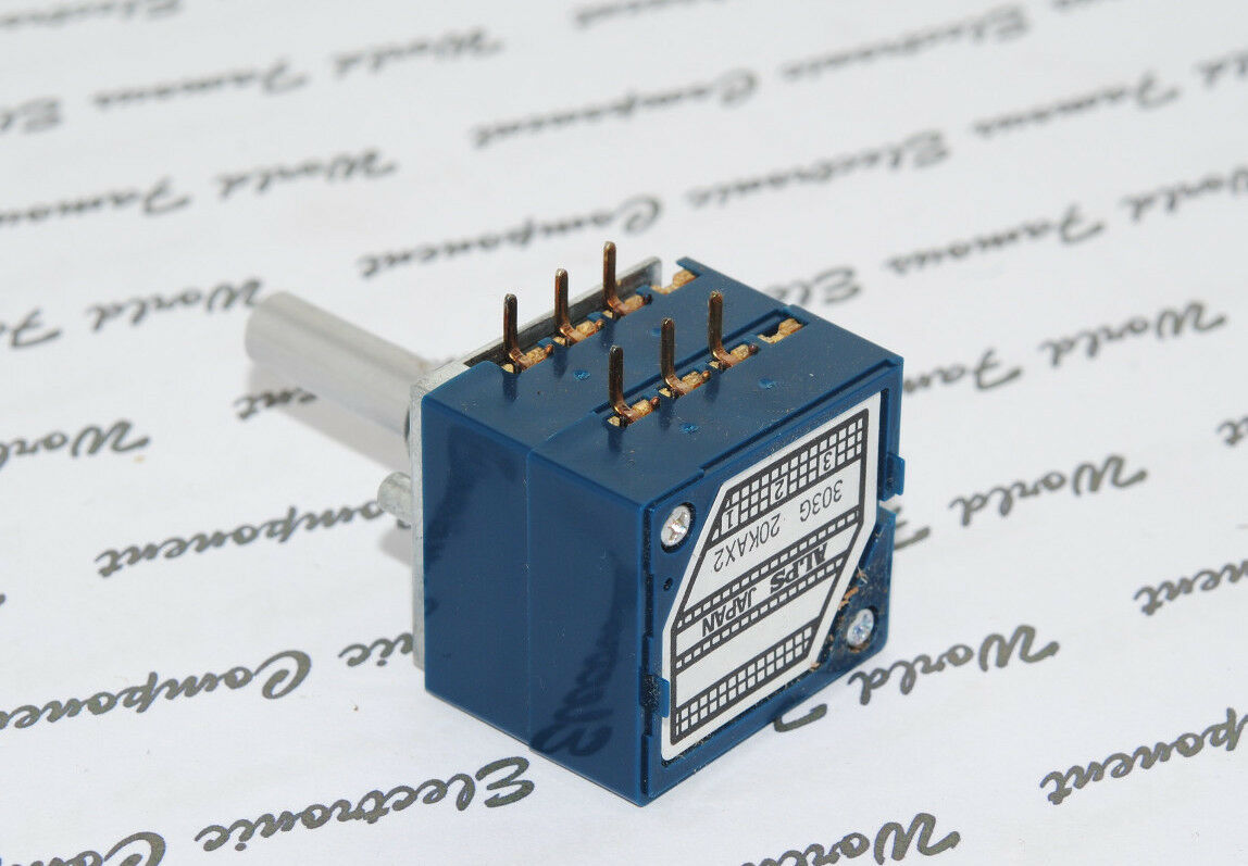 1pcs - ALPS RK27 20KA (20K Log-A) Dual Potentiometer Half Shaft - JAPAN RK27112