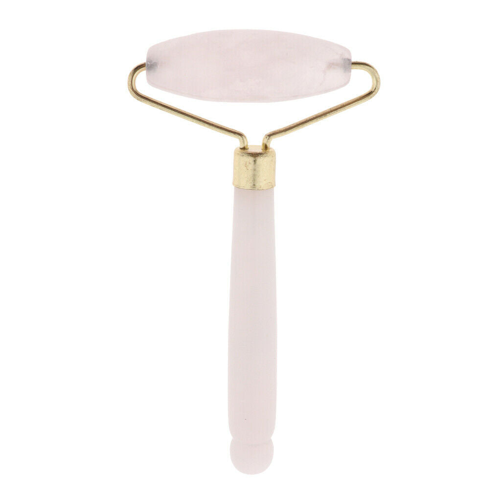 Natural Jade Facial Roller Wheel Massager Relax Beauty Massage Tool Pink