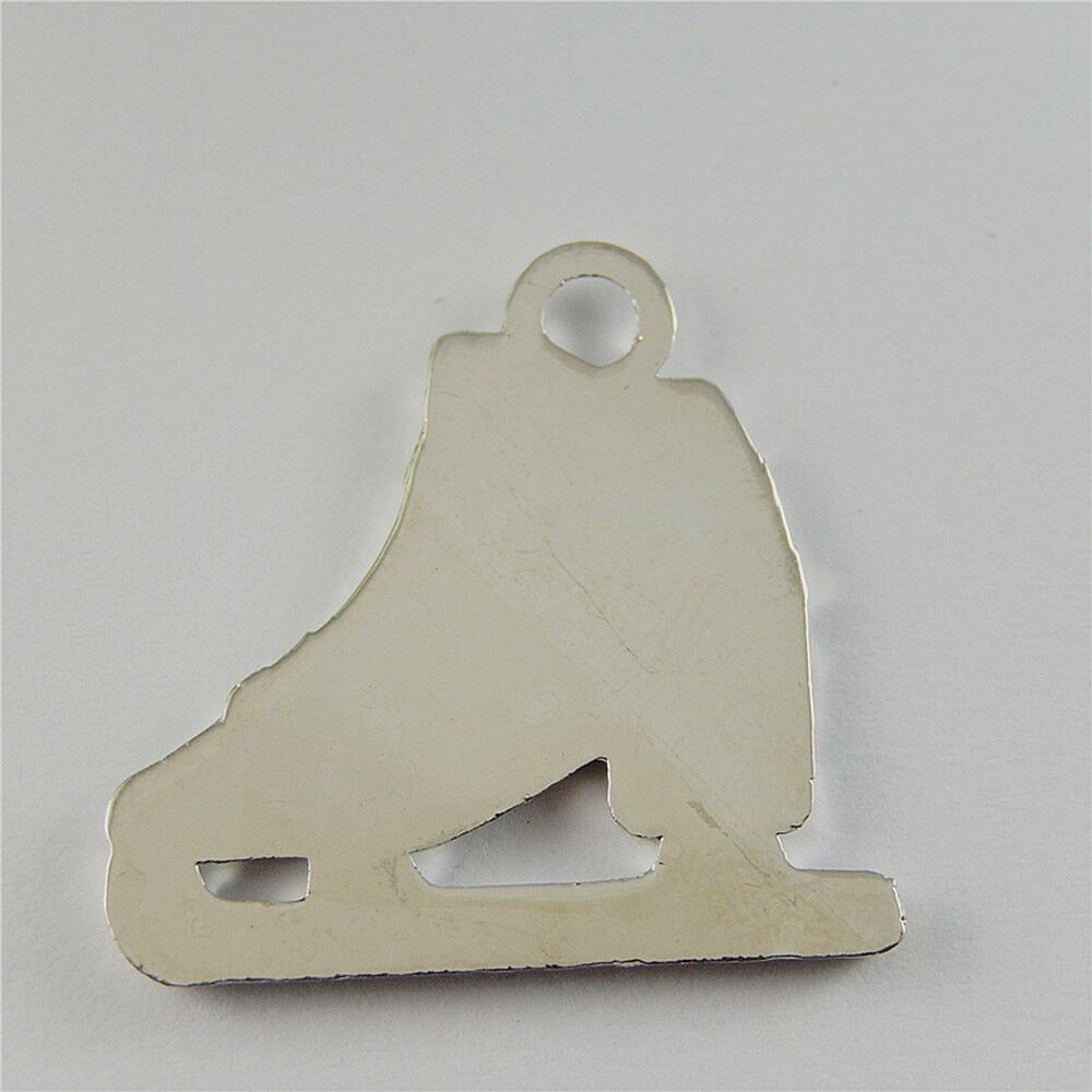 Lot of (x8) Rose Red Enamel Metal Ice Skates Craft Pendants Charms 25x24x1mm