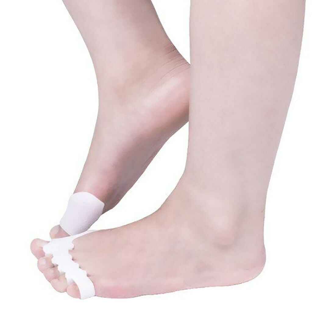 2 Pairs Silicone Gel Toe Corrector Foot Pain Easy Wear All Size Feet Home