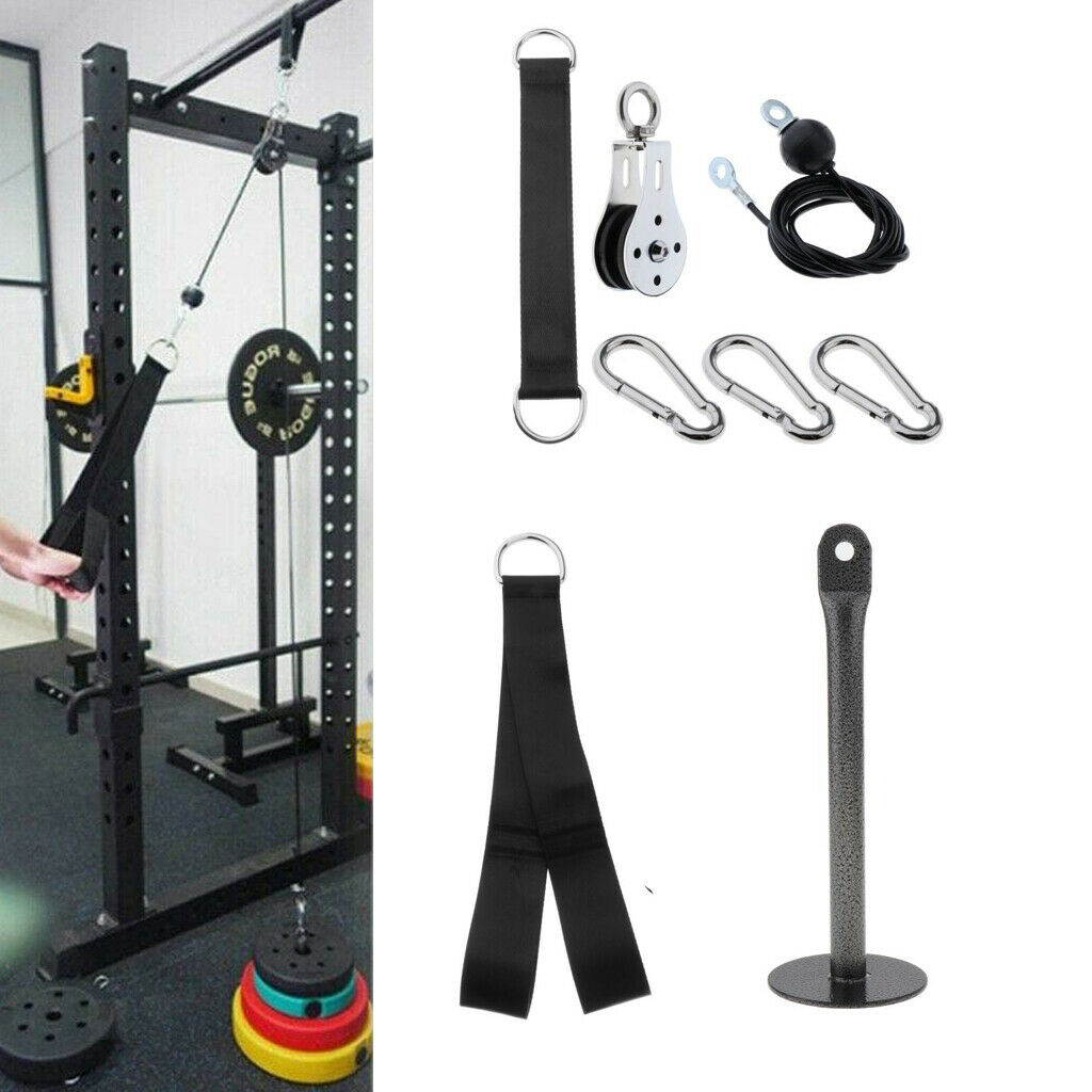 DIY Pulley Cable Machine Attachment Gym Triceps Blaster Loading Pin Straps