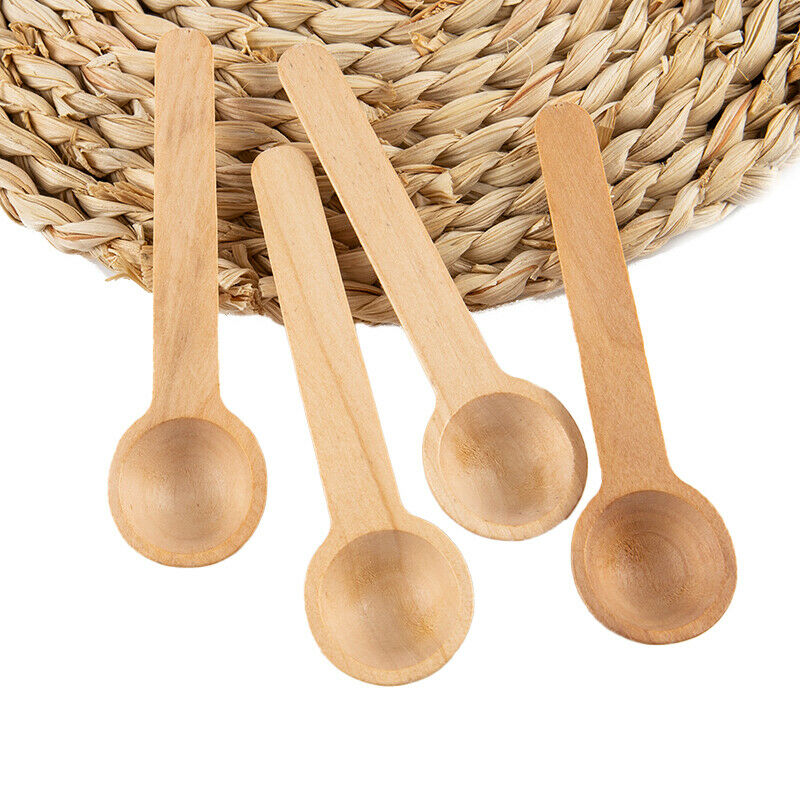 20Pcs Mini Wooden Salt Kitchen Cooking Spoons Sugar Salt Honey Coffee Tea Sp Kt