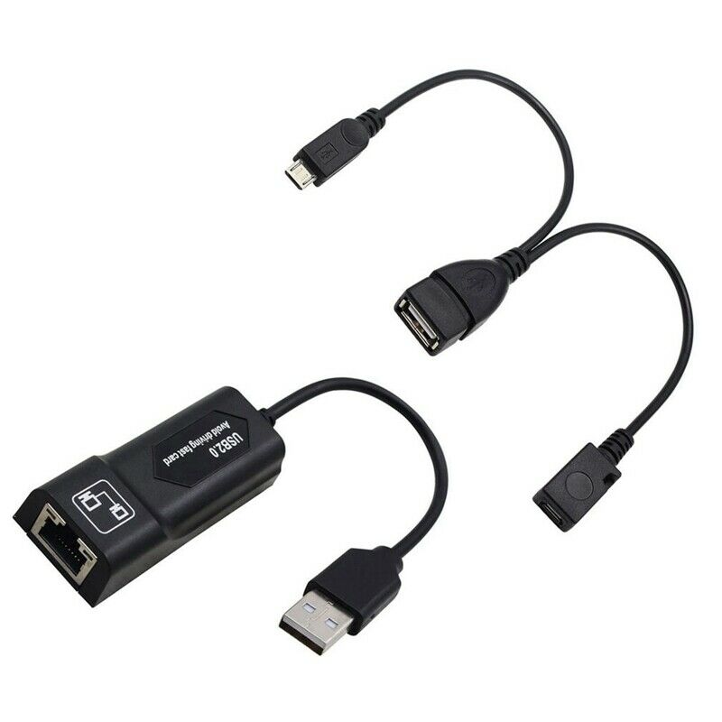 USB 2.0 to RJ45 Adapter/ 2 x Mirco-USB Cable LAN Ethernet Adapter for Amazon FY7