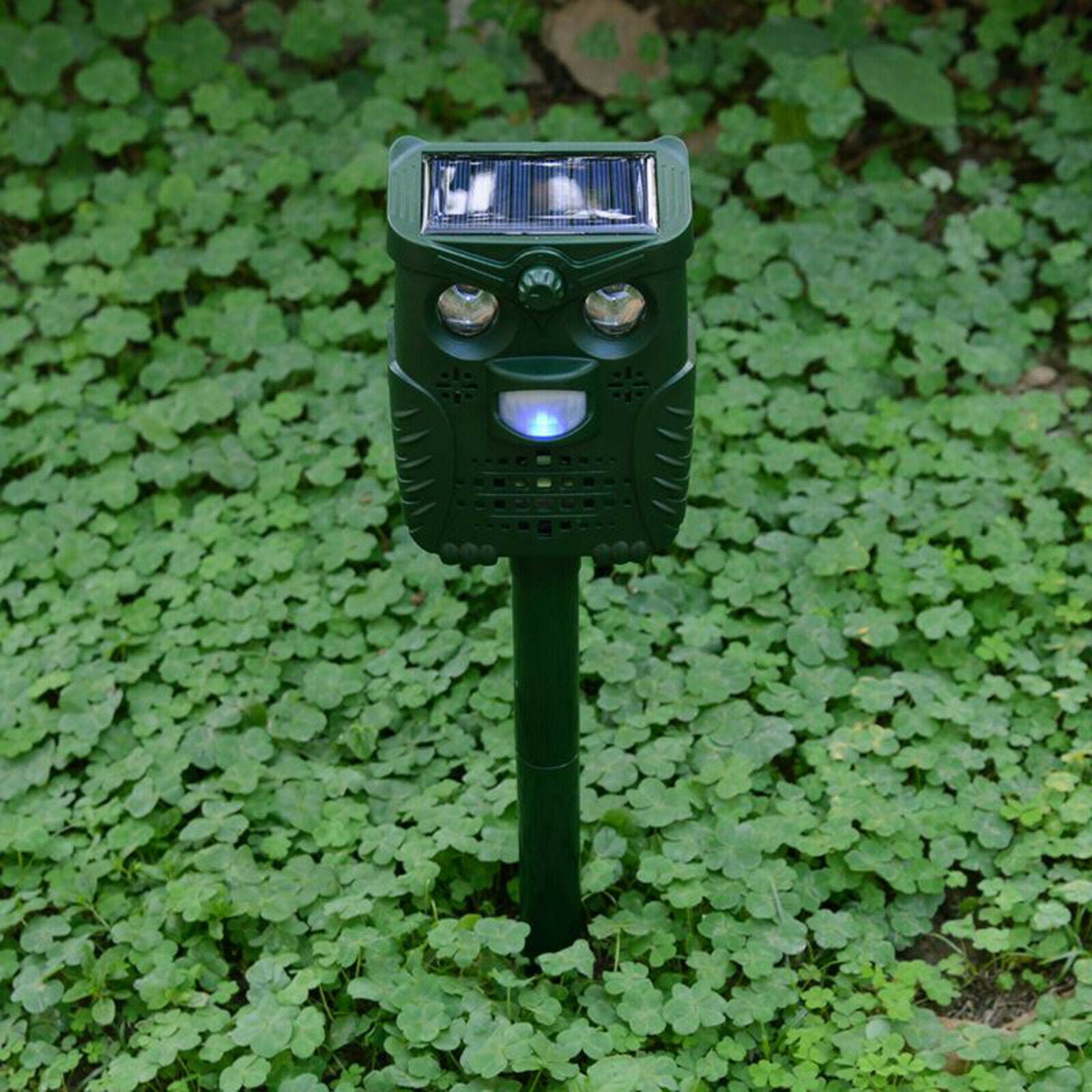 Solar Ultrasonic Bird Animal Repeller Raccoon Cat Scarer Deterrent Control