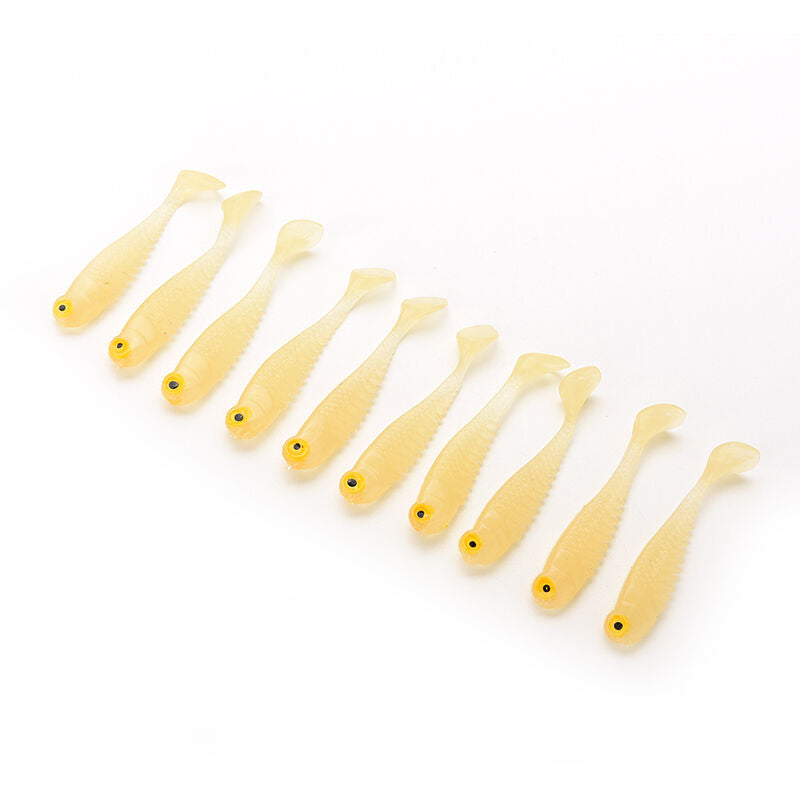 10x Soft Silicone Tiddler Bait Luminous Fishing Lure 0.18 inches Rubber、.DD