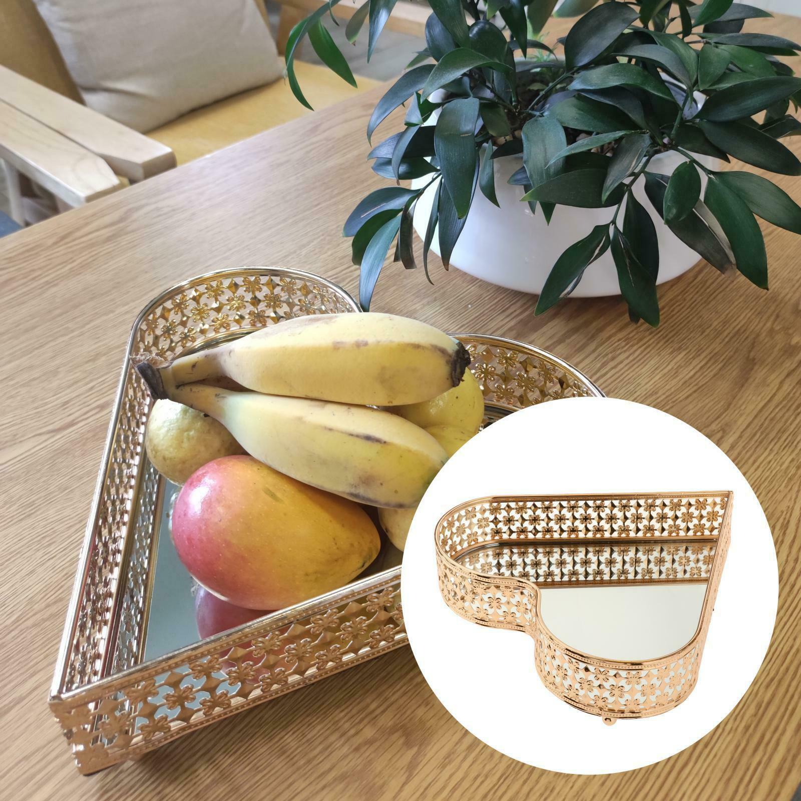 Golden Mirror Base Serving Dressing Drinks Tray Vanity Trinket Organizers