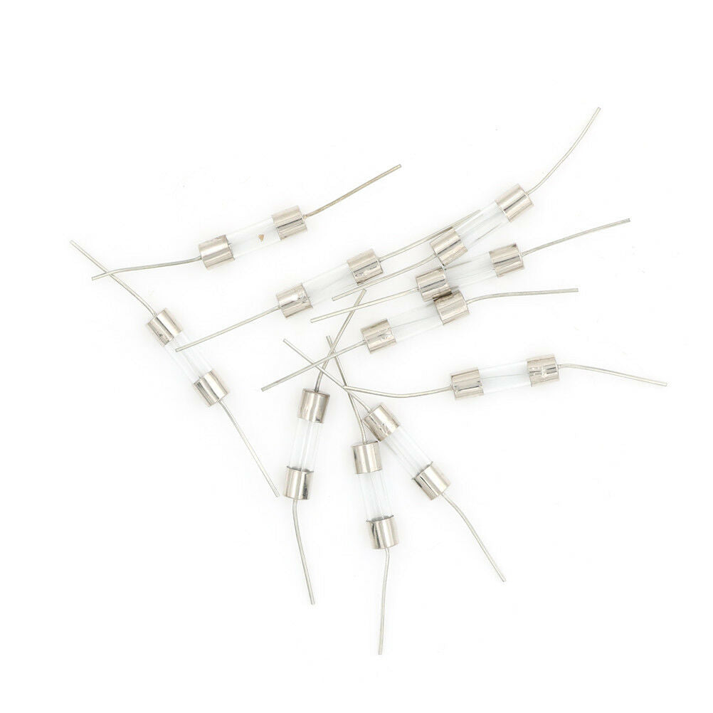 10pcs Glass Tube Fuse Axial Leads 5*20mm 6.3A F6.3A 250V Fast Quick Blow AU. DD
