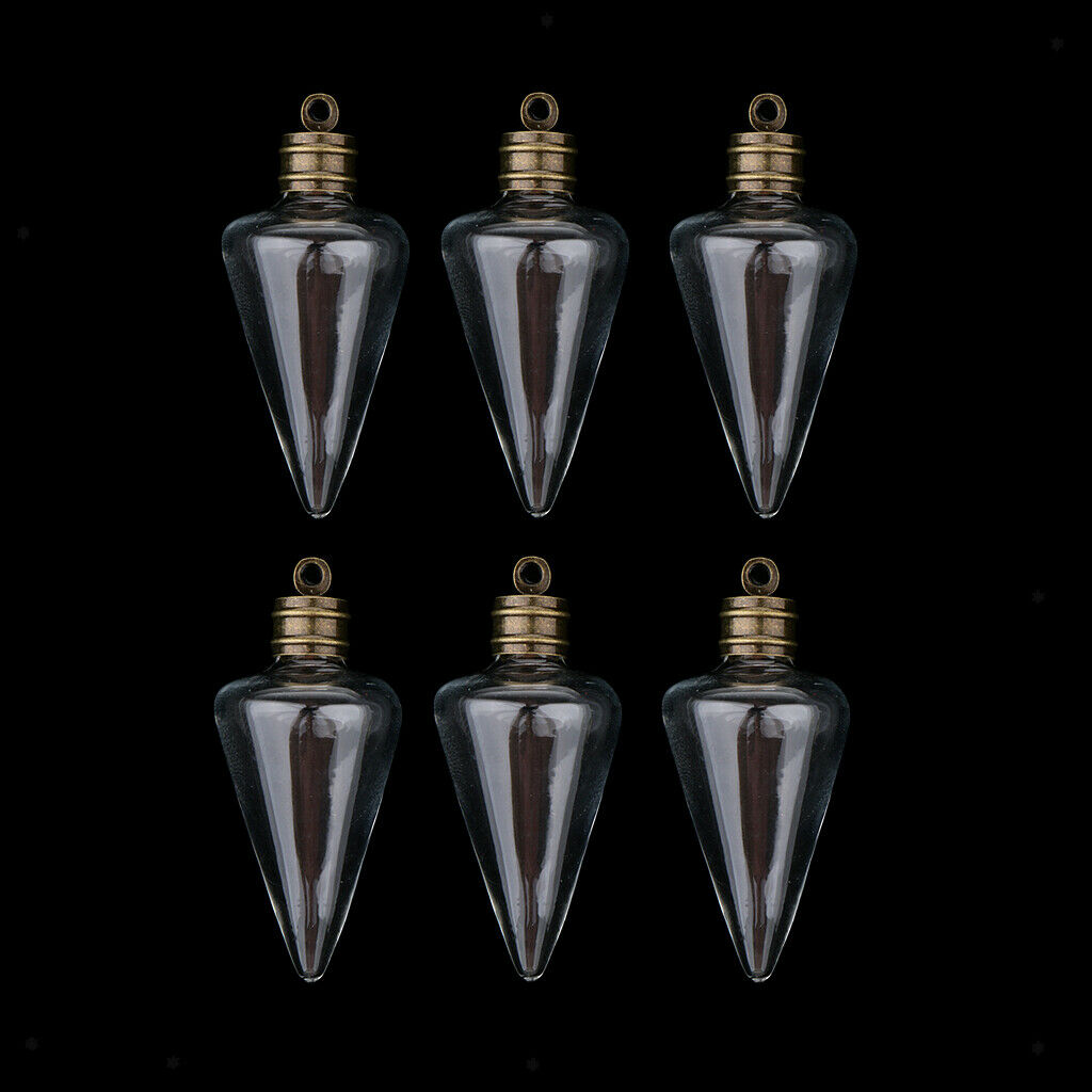 6pcs  Glass Bottle Weddings Wish Jewelry Pendants Charms Party