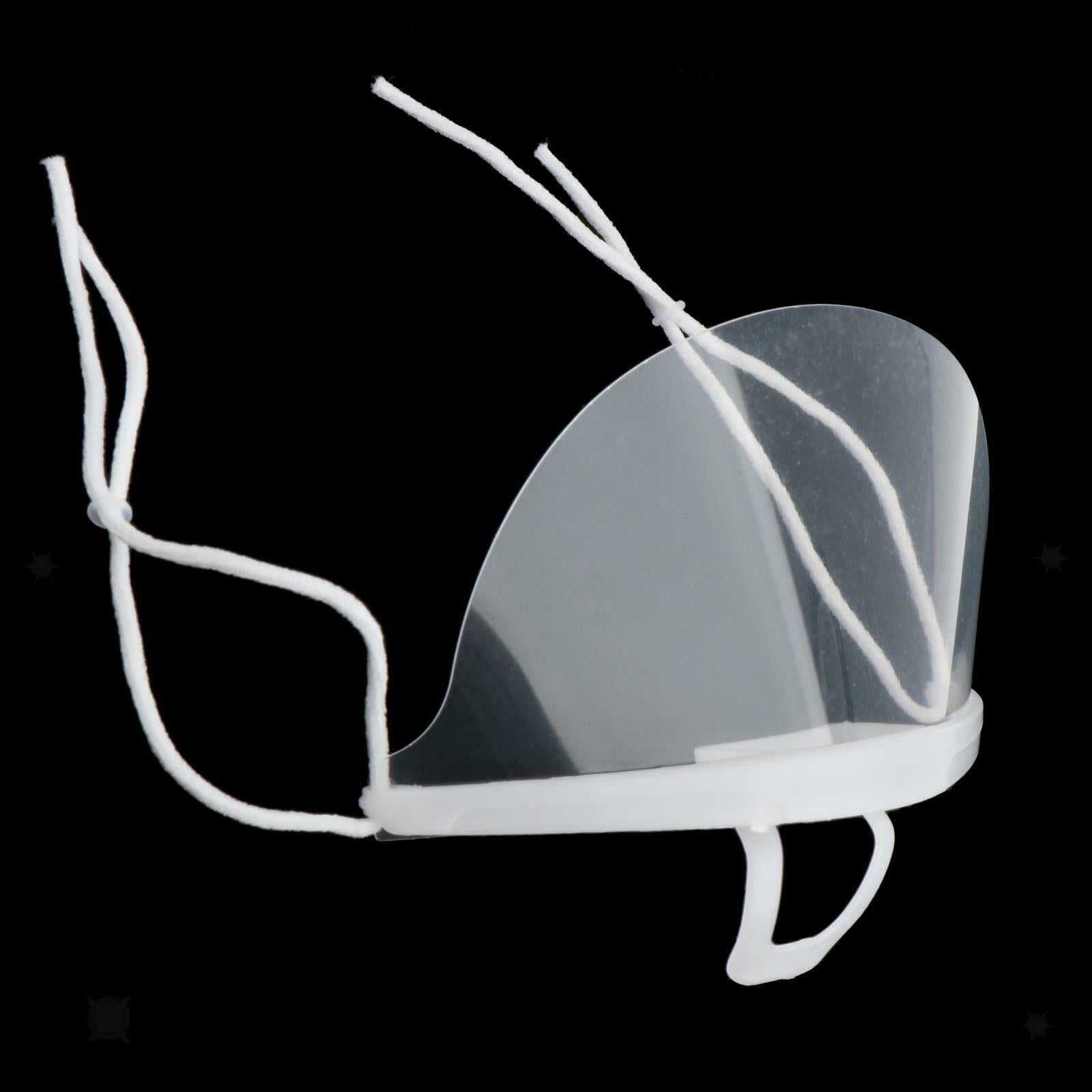 10Pcs Transparent Plastic Face Shield Anti-Splash Anti-fog Food Mouth Nose Cover
