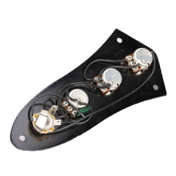 Black Pre-wired Control Plate for Jazz Bass