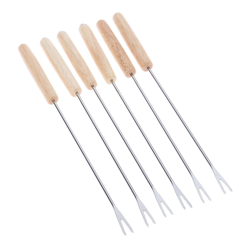 Reusable Fondue Forks with Heat Resistant Handle, Food Grade Cheese Chocolate