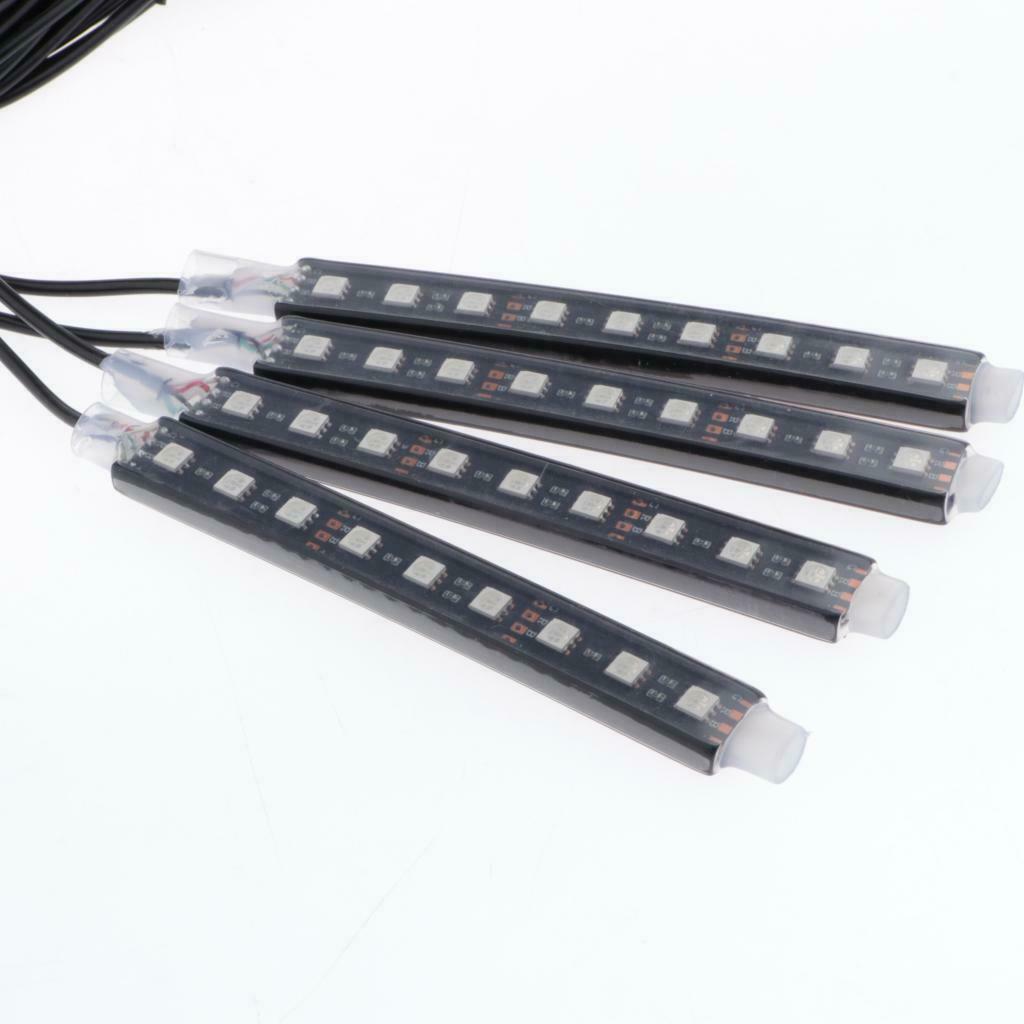 4 Piece 9 LED Car Auto Strip Light Decorative Lamps Interior 7 Light
