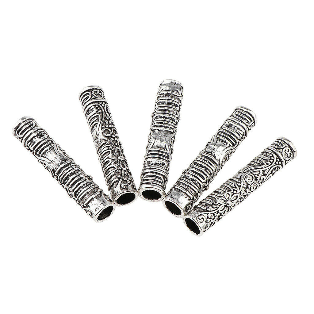 10x Long Hair Cuffs Alloy Dreadlock Beads For DIY Hairstyle Braids Ponytail