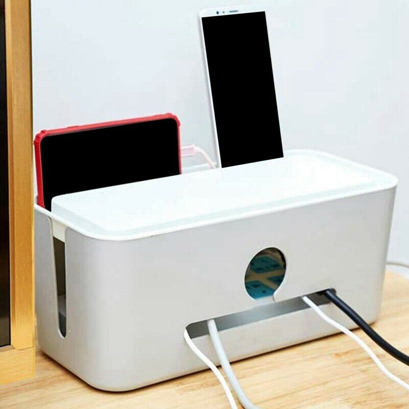 Cable Management Box, Cable Cord Organizer, Cord Management Container Cover Q9S2