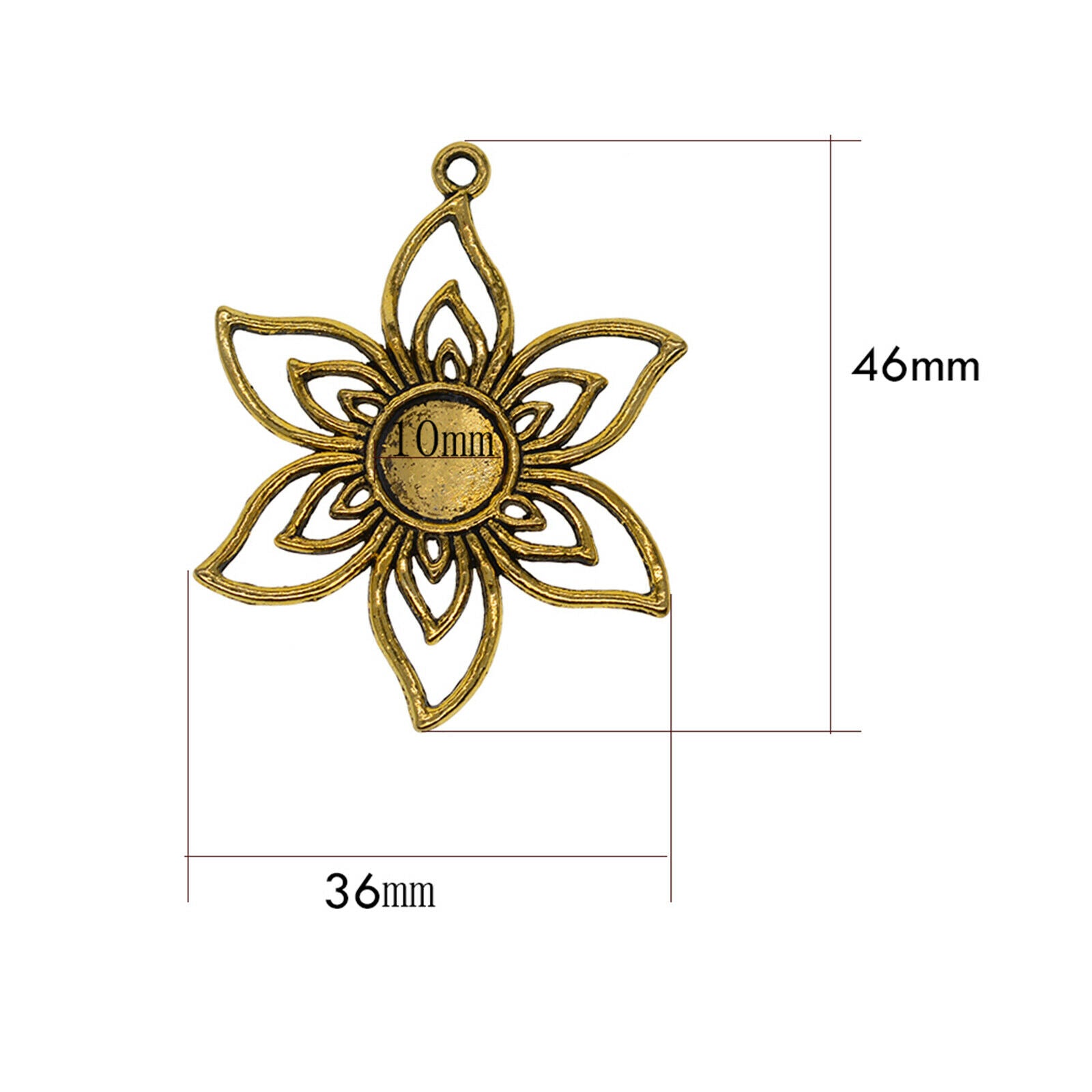 20Pcs Pendant Blank Bezel 10mm Setting Tray Picture Fame Crafting Base