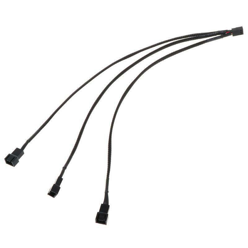 12V 30CM 3Pin Fan PWM 1 to 3 Way Power Supply Extension Cable Y Splitter Port