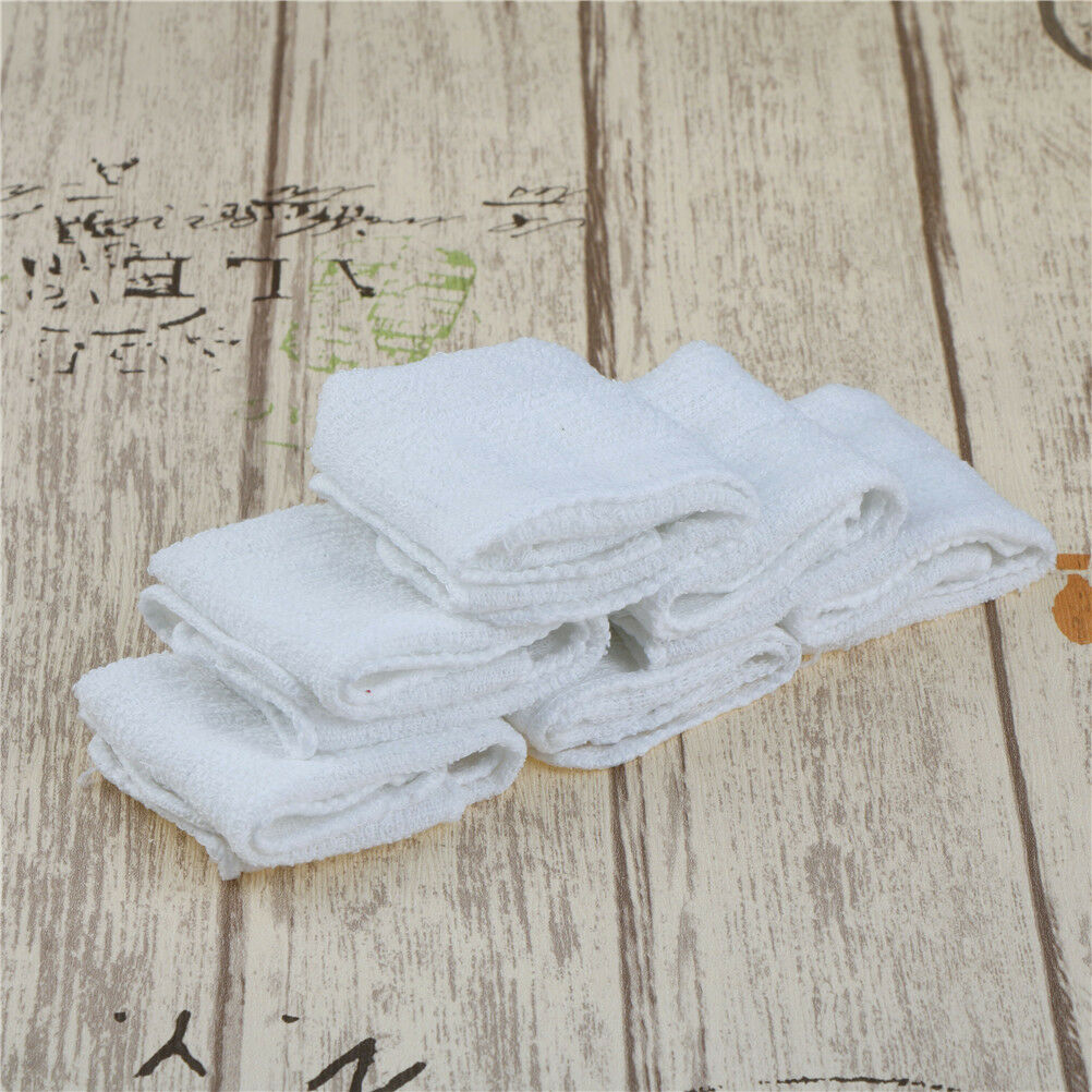 Novelty 6pcs White Square Cotton Face Hand Car Cloth Towel House Cleaning BDAU
