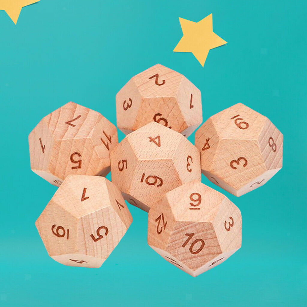Wooden D12 12-Sided Dice Tabletop Games DND MTG Dice for Family Parties 3cm