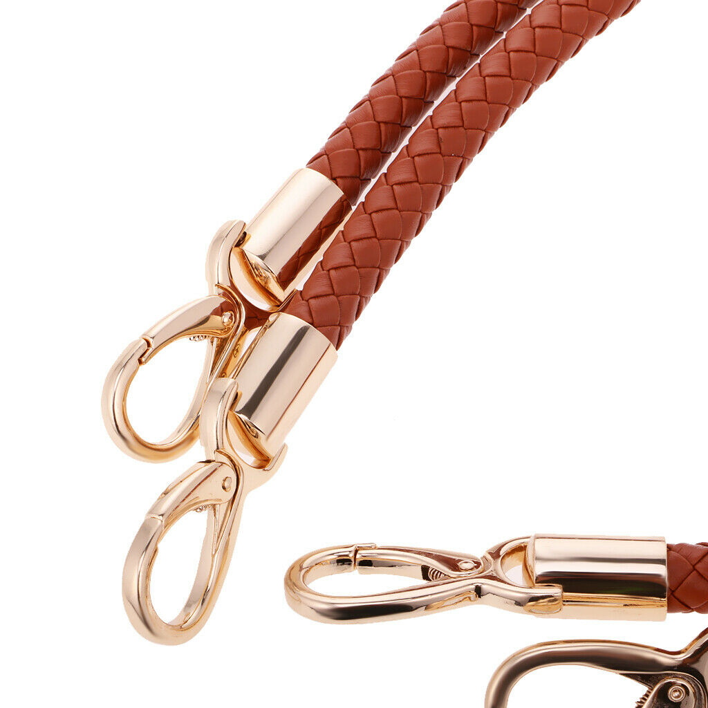 4Pcs DIY Shoulder Bag Braided Strap Replacements Handbag Handle Black+Brown