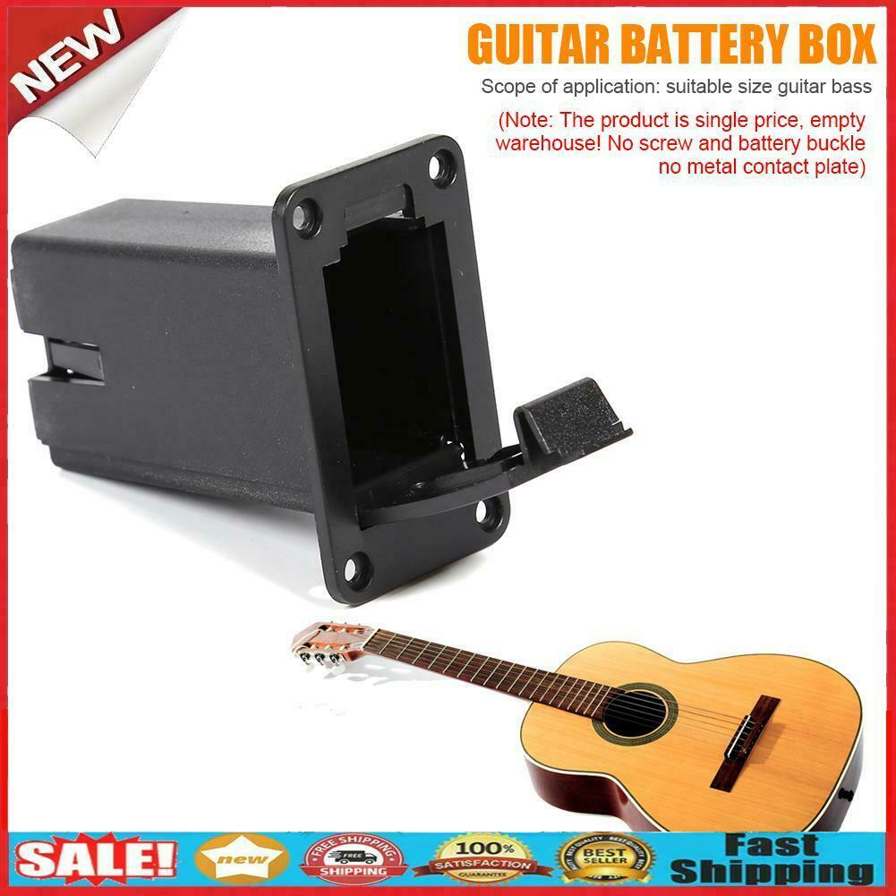 1pc Black Plastic Bass Pickup Active Guitar 9V Battery Box Guitar Accessory @