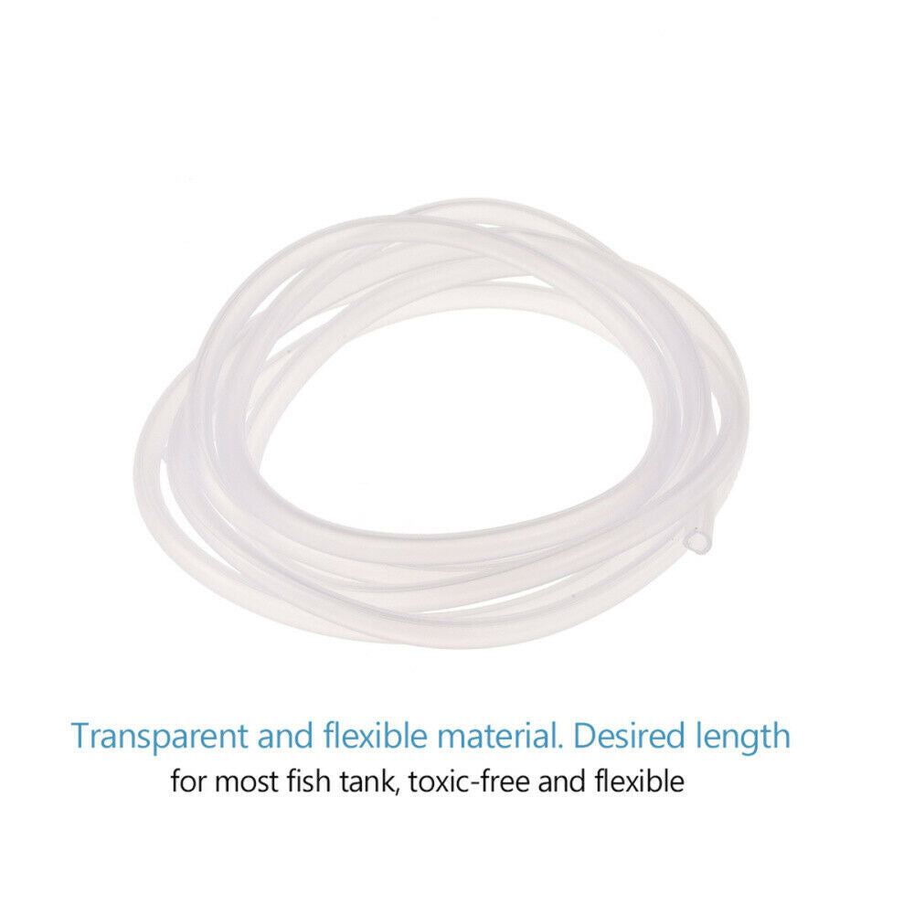 2M Silicone Aquarium Air Pump Clear Tube Hose Pipe+2pcs Air Stone For Fish Tank