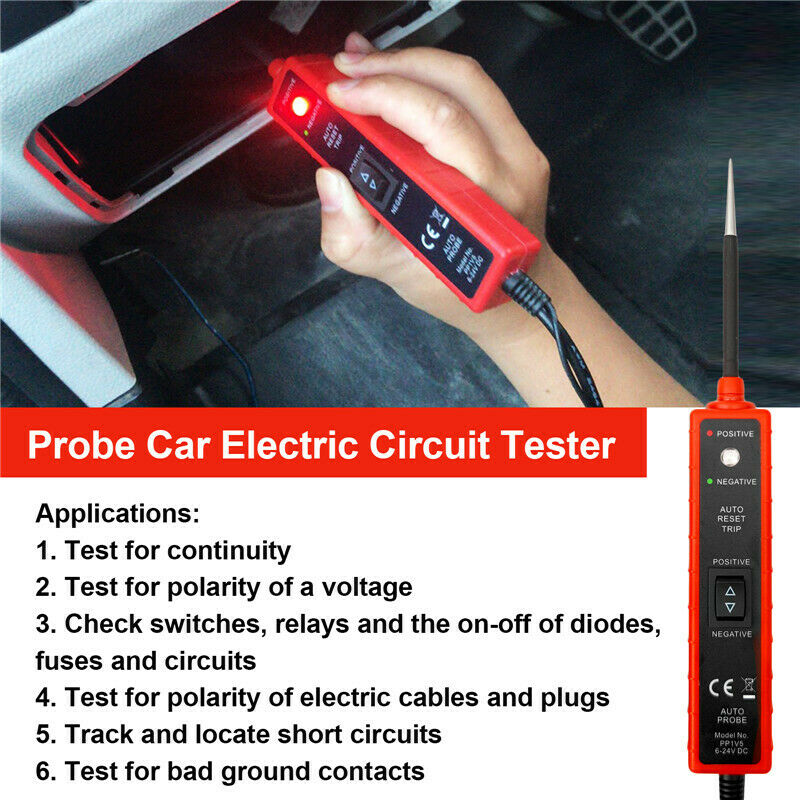 Car Auto Electrical System Tester 6-24V DC Power Probe Circuit Test Diagnostic