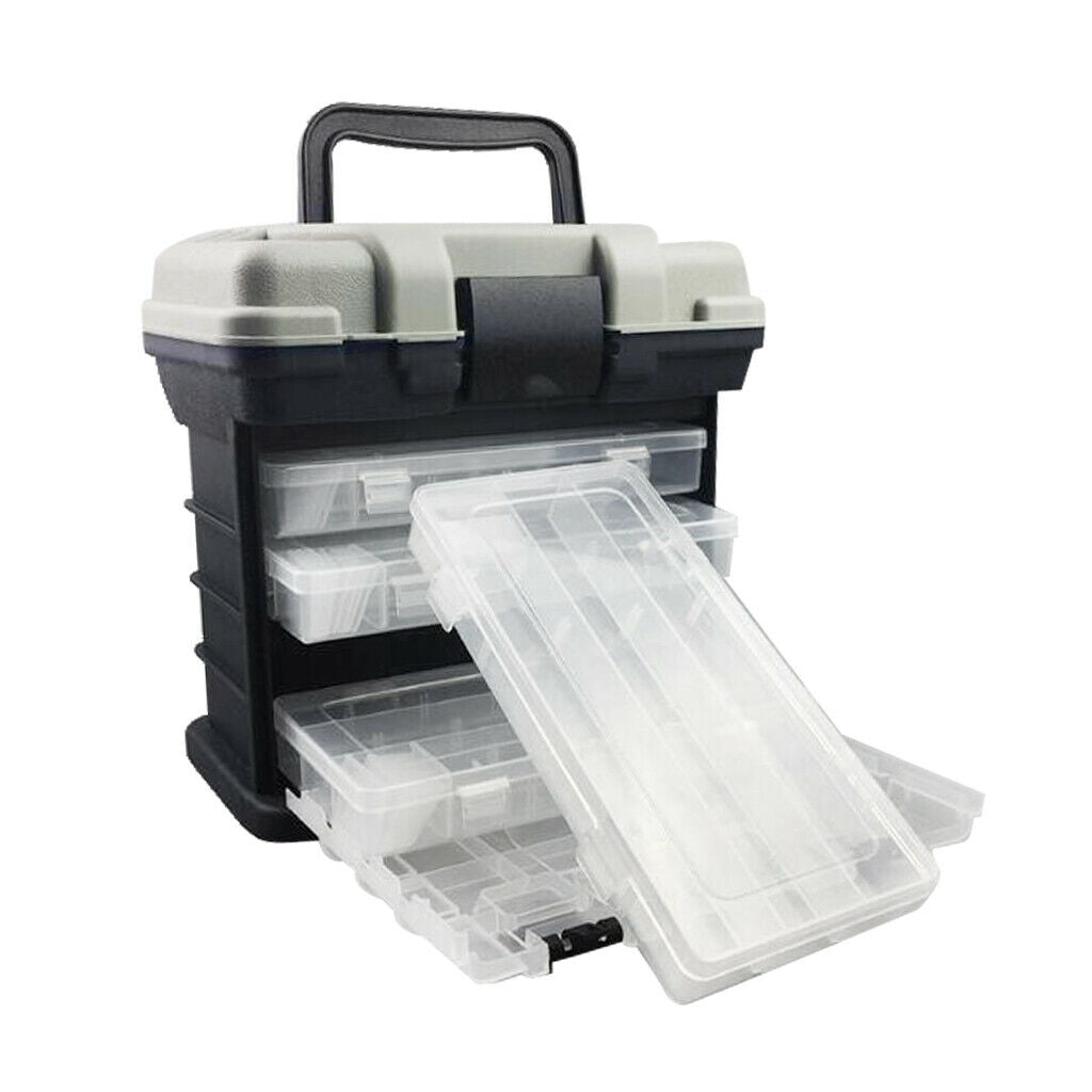 High-strength 4 Layers Handheld Fishing Case Plastic Tackle Box Lures Case