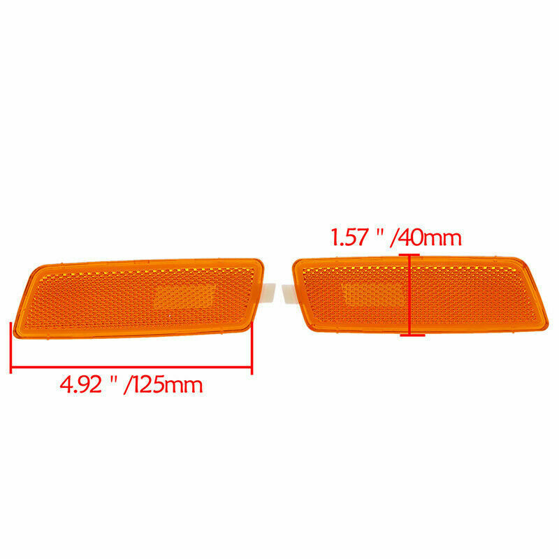 Pair Front Side Signal Light Housing Cover For VW GTI/JETTA/RABBIT MK5 2005-2009