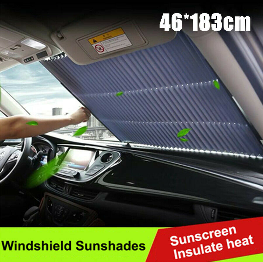 Car Retract Folding Rear Window Sun Shade Block Visor Folding  Windshield Cover