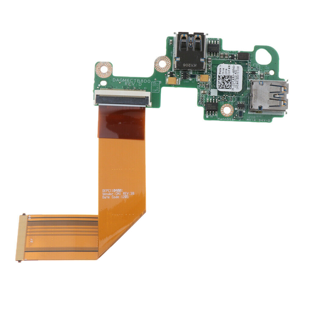 Laptop USB I/O Circuit Board w/ Flex Cable for Dell XPS 15 L502X DAGM6CTB8D0