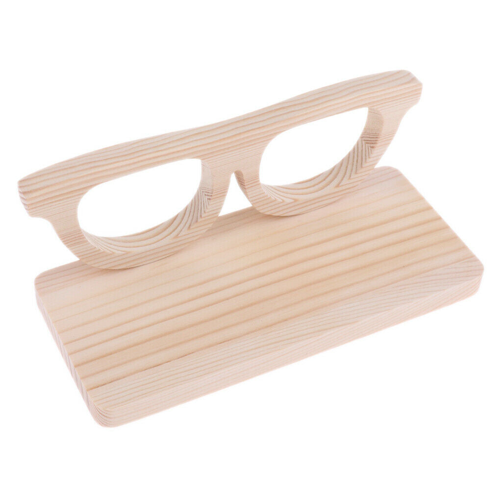 Wood Sunglasses Eyeglass Rack Display Stand Holder for Office Home Desk
