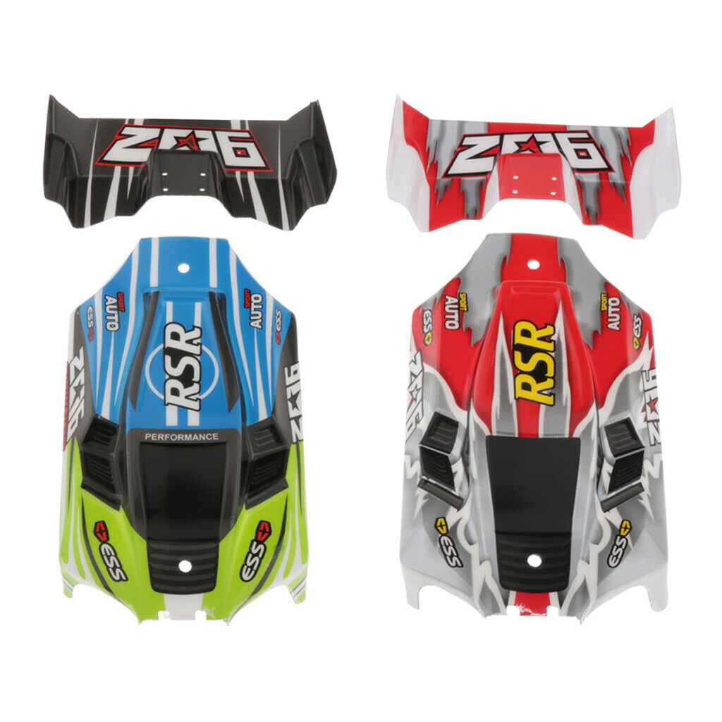 2pcs Fit WLtoys 1/14 Upgrade RC Car Shell Canopy Tail Wing Parts Accessory
