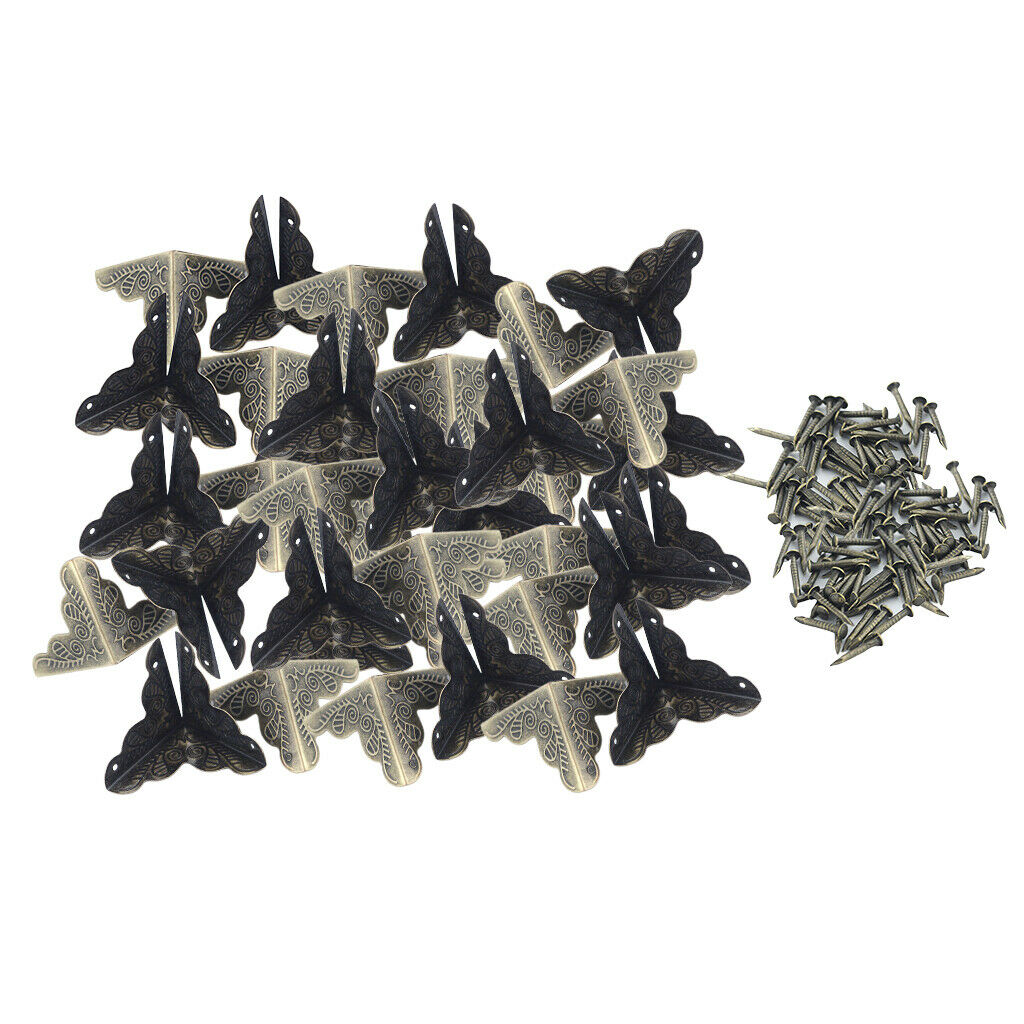 40Pcs Retro Metal Jewelry Gift Boxes Corner Decors Feet Leg Protectors Guard