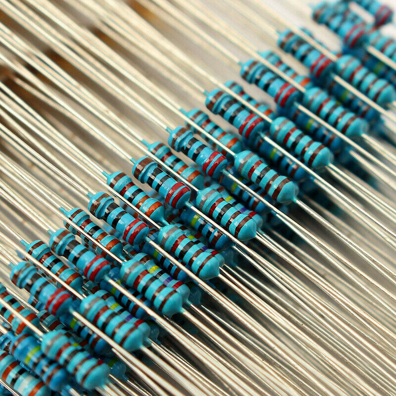 500pcs 50 Values 1/4W Metal Film Resistors Resistance Assortment Kit 1% 1Ω~10MΩ