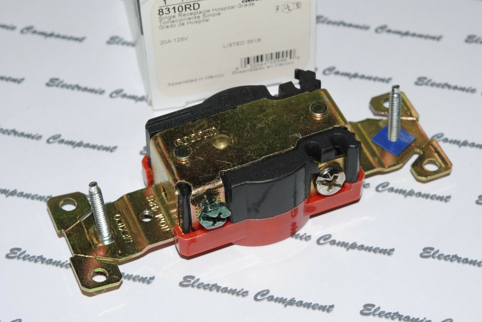 1pcs - COOPER WIRING 8310RD Premium Hospital Single Receptacle 20A-125V Outlet