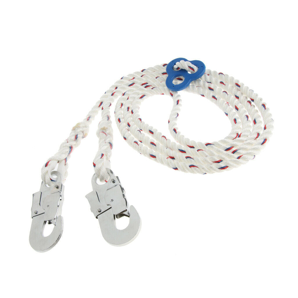 23KN Climbing Fall Protection Lanyard Harness Rope Belt w/ Clip Hook Buckle