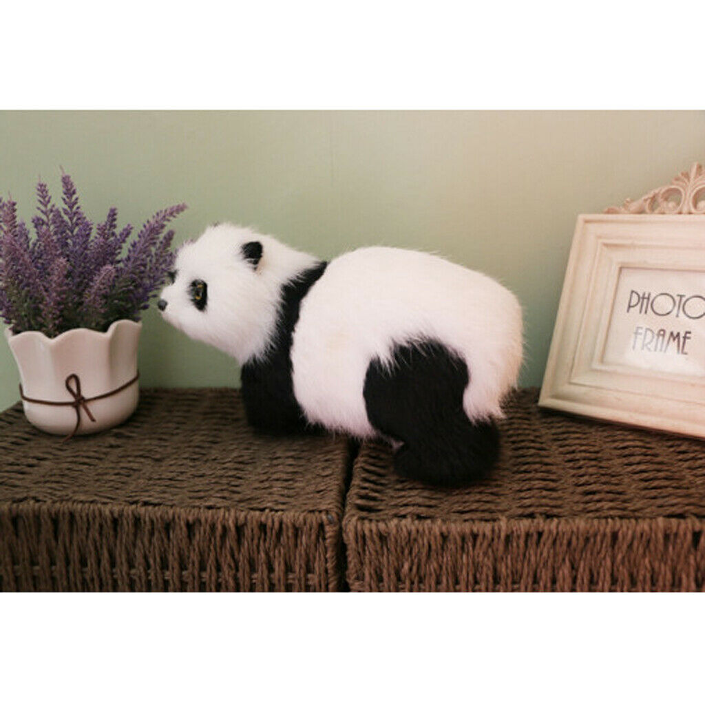Realistic Lifelike Cute Panda Decorative Garden Ornament Statue - 10cm
