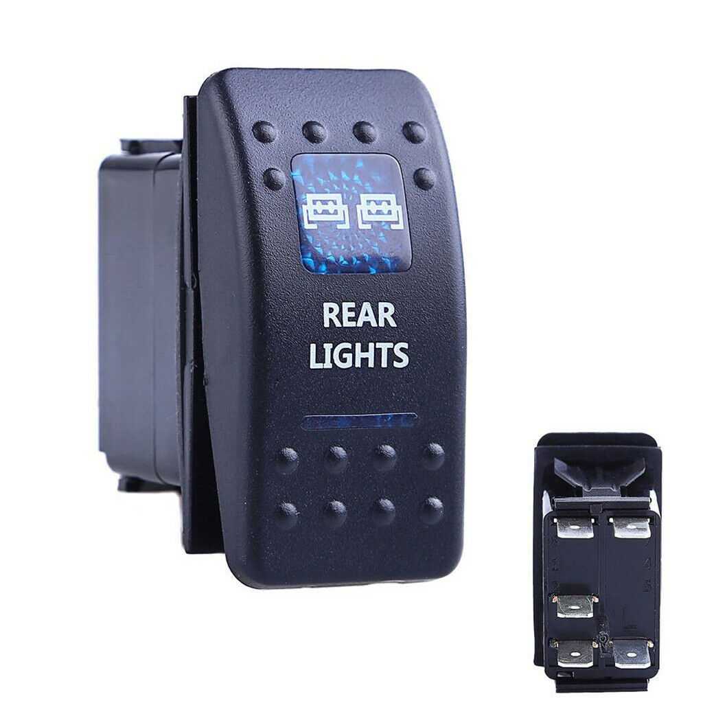 5Pins Waterproof 12V 24V LED Rear Light Rocker Toggle ON OFF Switch Car Boat
